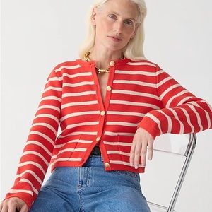 J Crew Emilie sweater lady jacket in stripe